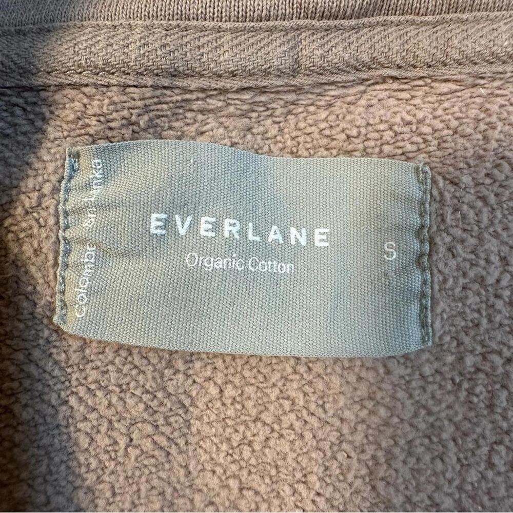 Everlane Size S The Track 100% Organic Cotton Half Zip Champagne Sweatshirt - Picture 8 of 10